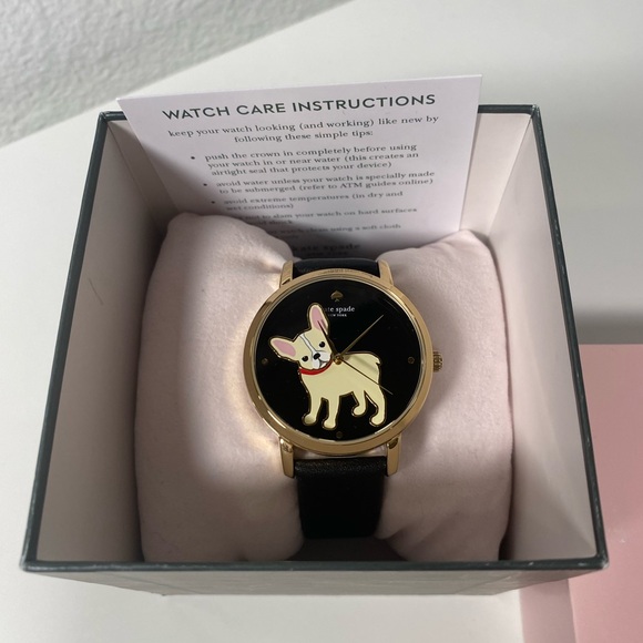 kate spade Accessories - NIB Kate Spade French Bulldog Metro Leather Watch